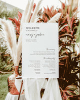 Minimalist Wedding Program Poster | Editable Program Sign Template