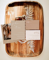 Beige Modern Wedding Invitation Suite Template | Minimalist Desert Wedding Invite