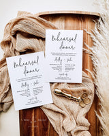 Minimalist Rehearsal Dinner Invitation Template | Minimal Wedding Rehearsal Invite