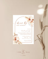 Bohemian Drive By Baby Shower Invite | Girl Baby Shower