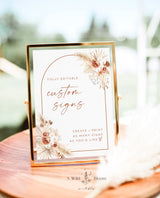 Pampas Grass Custom Sign Template | Terracotta Wedding Custom Sign