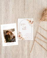 Terracotta Photo Save the Date Template | Minimalist Save the Date Template 