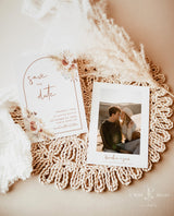 Terracotta Photo Save the Date Template | Minimalist Save the Date Template