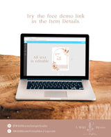 Pampas Grass Photo Save the Date Template | Minimalist Save the Date Template