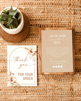 Boho Small Business Thank You Card | Pampas Grass Thank You Card Template