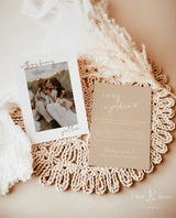 Photo Elopement Announcement | Modern Beige Photo Wedding Announcement