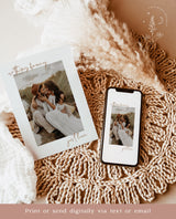Photo Elopement Announcement | Modern Beige Photo Wedding Announcement