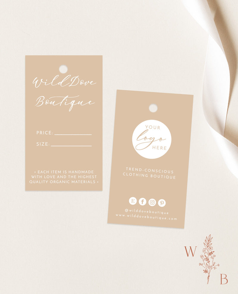 Boho Small Business Hang Tag | Boutique Clothing Tag Template 