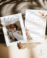 Photo Thank You Card Editable Template | Minimalist Wedding Thank You Card