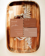 Terracotta Wedding Invitation Template | Minimalist Burnt Orange Wedding Invite