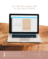 Beige Modern Wedding Invitation Suite Template | Minimalist Desert Wedding Invite