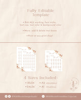 Pampas Grass Seating Chart | Terracotta Wedding Seat Chart