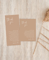 Beige Thank You Letter | Wedding Napkin Note