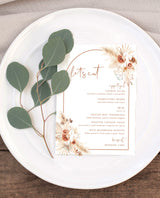 Pampas Grass Wedding Menu Template | Terracotta Wedding Menu