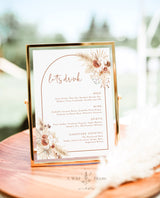 Bohemian Drink Menu Template | Pampas Grass Cocktail Menu 