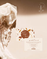 Terracotta Thank You Care Card | Boutique Product Care Card Template