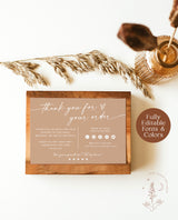 Minimalist Small Business Thank You Card | Boho Boutique Thank You Template