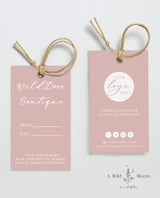 Boho Small Business Hang Tag | Mauve Boutique Clothing Tag Template