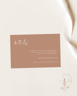 Minimalist Details Card | Modern Wedding Details Insert