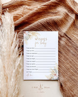 Pampas Grass Wishes for Baby Shower Card | Baby Keepsake