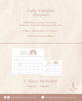 Rainbow Baby Due Date Calendar Game | Editable Baby Prediction