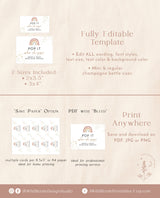 Pop When She Pops Label | Mini Champagne Bottle Label Template