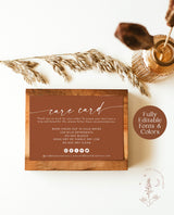 Dusty Blush Thank You Care Card | Boho Boutique Thank You Template