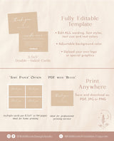 Candle Care Card Template | Boho Beige Candle Instructions Template