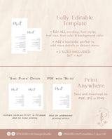 Minimalist Wedding Menu Template | Modern Wedding Menu