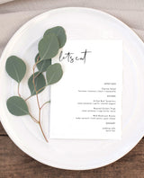 Minimalist Wedding Menu Template | Modern Wedding Menu