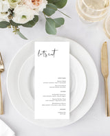 Minimalist Wedding Menu Template | Modern Wedding Menu