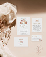 Rainbow Baby Shower Editable Invitation Template | Gender Neutral Baby Shower Bundle