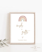Cards and Gifts Shower Sign | Rainbow Baby Shower Sign