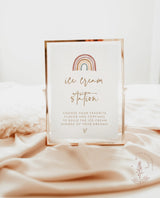 Ice Cream Bar Sign | Rainbow Baby Shower Sign