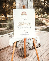 Rainbow Baby Shower Welcome Sign Template | Editable Welcome Sign