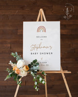 Rainbow Baby Shower Welcome Sign Template | Editable Welcome Sign