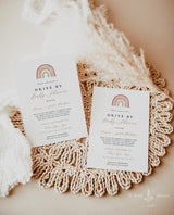 Rainbow Drive By Baby Shower Invitation | Gender Neutral Shower Invite