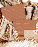 Bridal Shower Recipe Card Insert | Pampas Grass Recipe Card Template