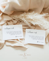 Minimalist Enclosure Card | Modern Wedding Invite Insert