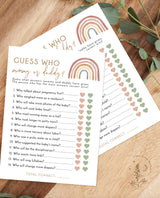 Rainbow Guess Who Game | Boho Gender Neutral Baby Shower
