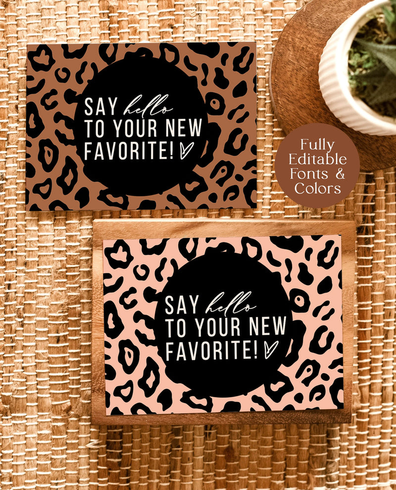 Leopard Print Small Business Thank You Card | Animal Print Thank You Card Template 