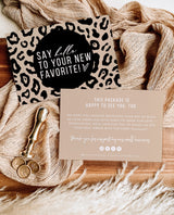 Leopard Print Small Business Thank You Card | Animal Print Thank You Card Template
