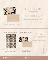 Leopard Print Small Business Card | Boutique Business Card Template