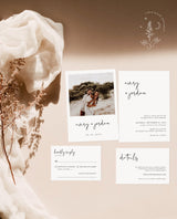 Minimalist Wedding Invitation Suite Template | Editable Minimalist Wedding Invite