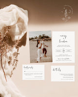 Minimalist Wedding Invitation Suite Template | Editable Minimalist Wedding Invite
