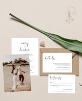 Minimalist Wedding Invitation Suite Template | Editable Minimalist Wedding Invite