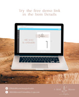 Minimalist Wedding Table Numbers | Modern Wedding Table Number