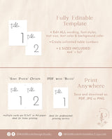 Minimalist Wedding Table Numbers | Modern Wedding Table Number