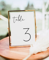 Minimalist Wedding Table Numbers | Modern Wedding Table Number