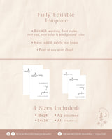 Minimalist Wedding Welcome Sign | Editable Welcome Sign Template